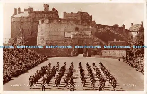 R393429 Massed Pipe Sands at Edinburgh Castle B 4921 Valentines RP 1964