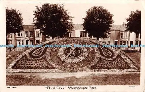 R393475 John T Worth Floral Clock Weston Super Mare 1935