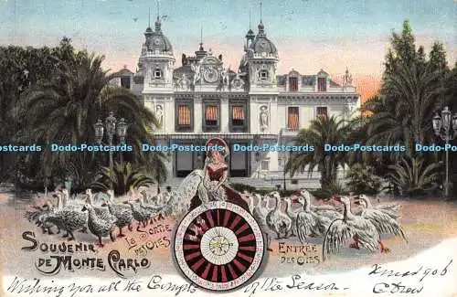 R393507 Souvenir de Monte Carlo La Sortie des Oies Entree Des Oies 3441 Künstler A