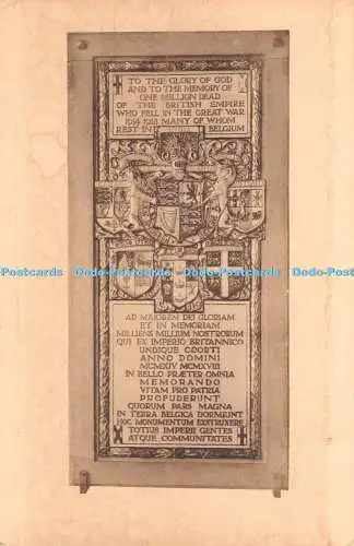 R396026 Ypern English memorial Belge La Phototyped Art