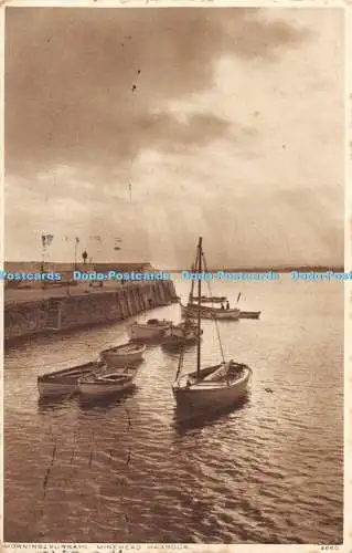 R396286 Minehead Harbour Morning Sunrays E A Sweetman Solograph Series 1929