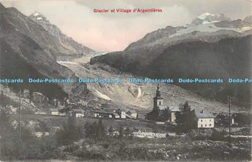 R398905 Glacier et Village d Argentieres Simi Aquarelle A Breger Depose Payot Fr