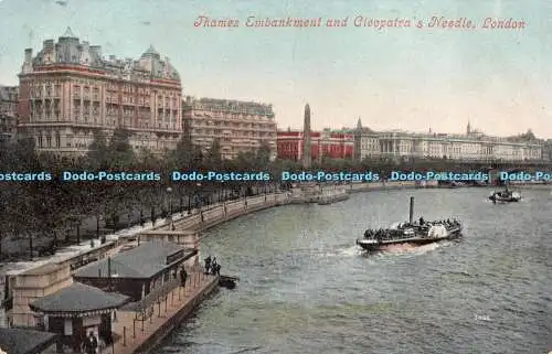 R399599 Thames Embankment and Cleopatras Needle London 3466 Valentines Series