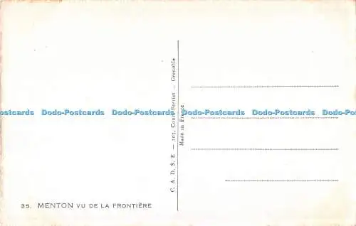 R399715 35 Menton vu de la Frontiere C A D S E Cours Berriat Grenoble Made in Fr