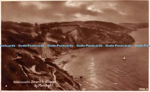 R397708 Oddicombe Beach and Slopes by Moonlight 4006 M Ern Bishop 1932