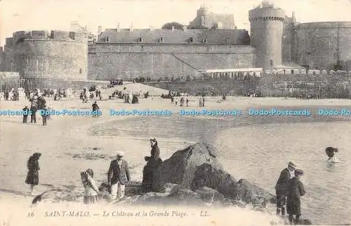 R401678 Saint Malo Le Chateau et la Grande Plage LL 16 1906
