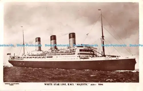 R401846 White Star Line R M S Majestic W E Mack Sepia Satin Series Modern Engine