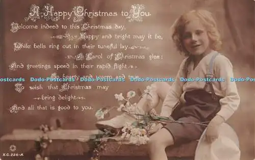 R403582 A Happy Christmas to You Little girl with a white hat on his hands Rotar