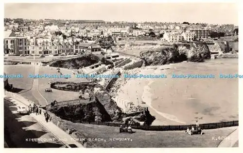 R398057 Killacourt And Towan Beach Newquay K 4084 Valentines and Sons RP