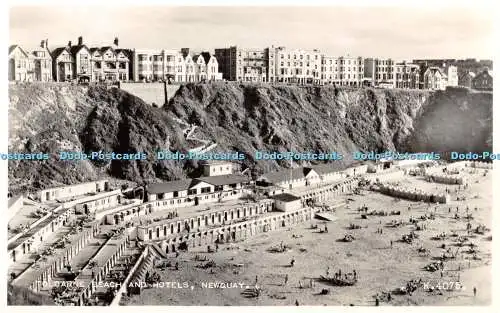 R398060 Tolcarne Beach And Hotel Newquay K 4075 Valentine and Sons RP