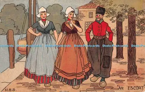 R398095 H B S An Escort S Hildesheimer and Co Comical Dutch Series No 5437 1908