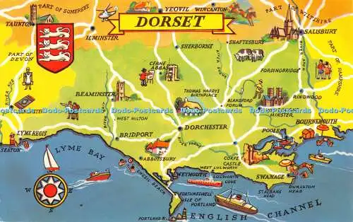 R400171 Dorset Karte PT2600 Postkarte