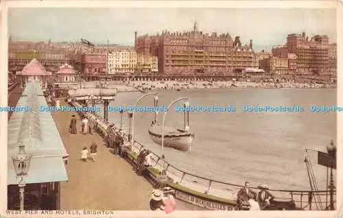 R403710 Brighton West Pier und Hotels Postkarte 1919