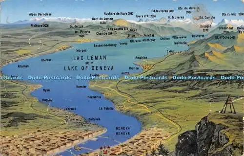 R403713 Lac Leman 372m Genfersee Panorama du Lac Leman depuis Geneve Jaege
