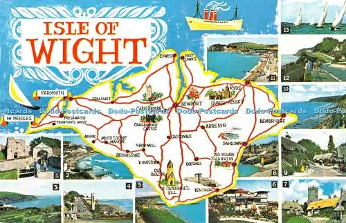 R400241 Isle of Wight Karte 928 Island Tourist Products 1974 Multi View