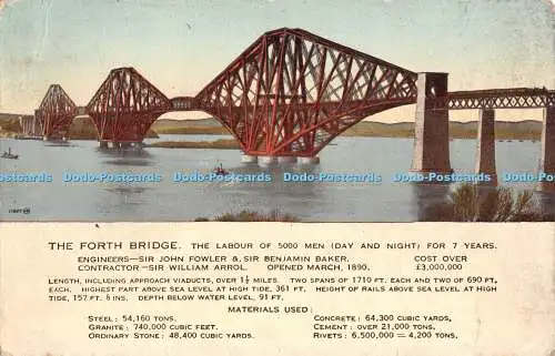 R398203 The Forth Bridge Carbo Farbpostkarten Valentine and Sons
