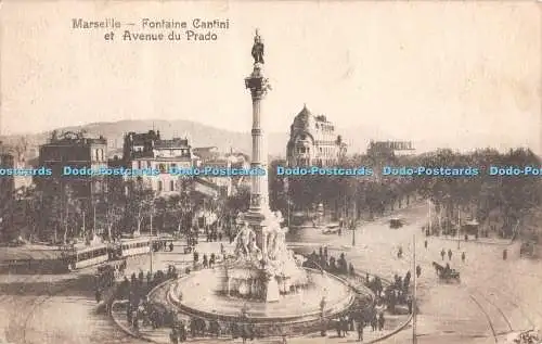 R405494 Marseille Fontaine Cantini et Avenue du Prado 1964