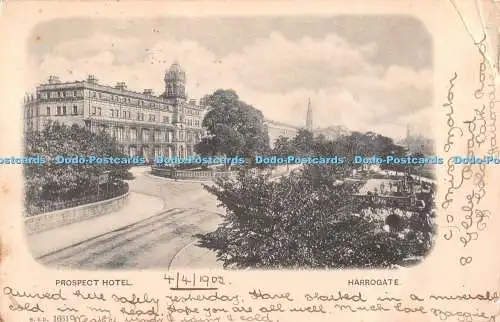 R402298 Harrogate Prospect Hotel B und D Postkarte 1902