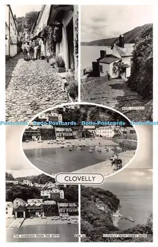 R405674 Clovelly Up a Long Rose Cottage The Harbour From the Steg Lilywhite J W