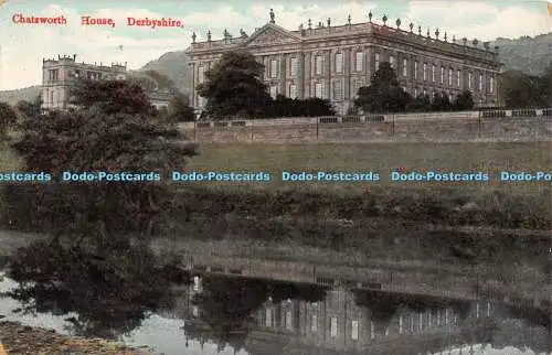 R400642 Derbyshire Chatsworth House Giesen Bros farbige Emaille Ansicht Serie