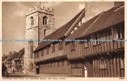 R398561 Stratford Upon Avon The Grammar School and Guild Chapel Photochrom Graph