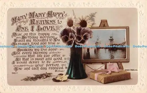 R400660 Viele Viele Happy Returns to One I Love Rotary Photo RP 1916