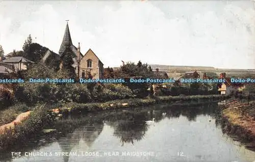 R398626 Loose The Church and Stream Near Maidstone British Production