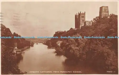 R400728 Durham Cathedral from Prebends Bridge Valentine X L Series RP 1925