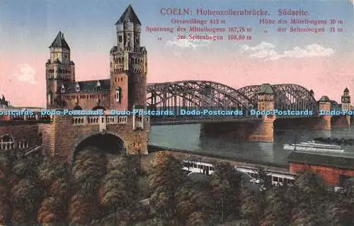 R402576 Coeln Hohenzollernbrücke Südseite H W K