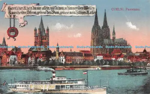 R402577 Coeln Panorama H W K Postkarte