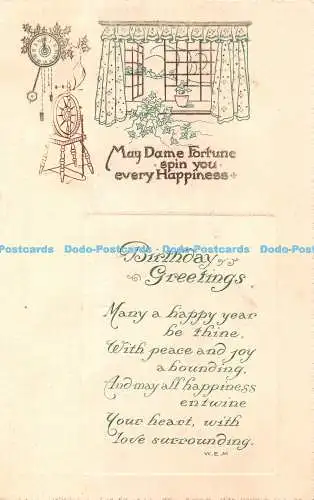 R405870 My Dame Fortune Spin You Every Happiness Geburtstagsgrüße W und K Seri