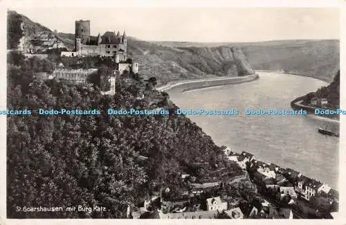 R402629 St Goarshausen mit Burg Katz R Rudergerät RP
