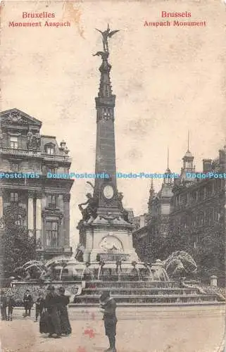 R406020 Bruxelles Monument Anspach Brüssel Anspach Monument 1914