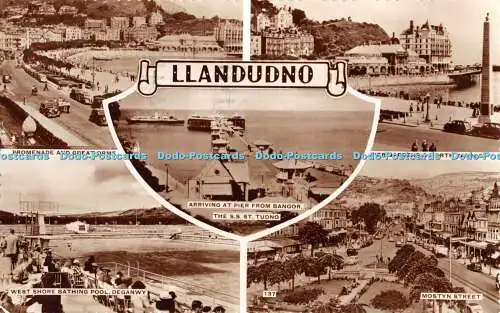 R402749 Llandudno Mostyn Street Pier Gardens and North Parade RP Multi View 1958