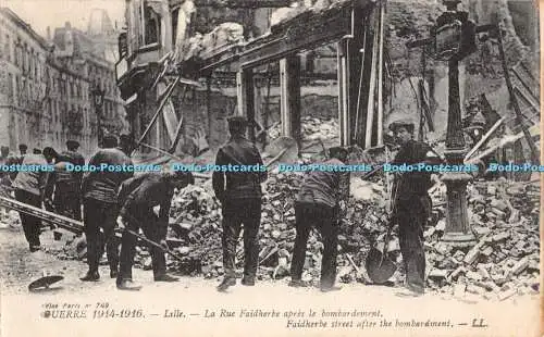 R403011 Guerre 1914 Lille Faidherbe Straße nach dem Bombardement LL Levy Fils