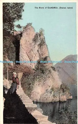 R407317 Der Felsen von Gandria Italienische Seen Kunst Postkarten Shureys Publicatio