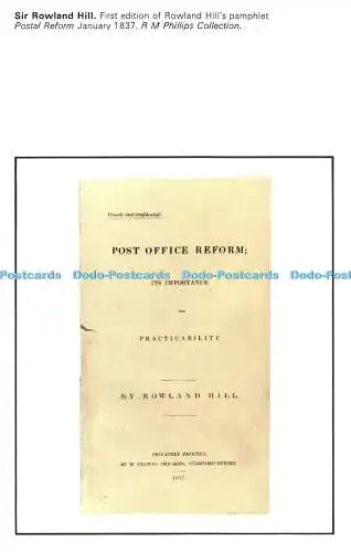 R407384 Sir Rowland Hill Postal Reform Januar 1837 R M Phillips Collection Nati