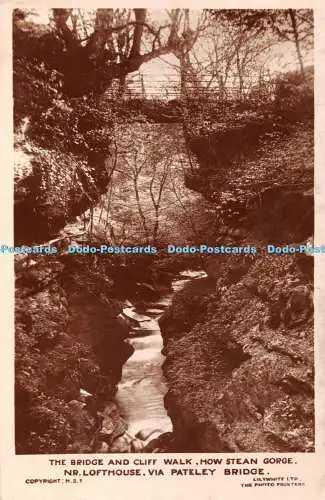 R407495 The Bridge and Cliff Walk How Stean Gorge Nr Lofthouse Via Pateley Bridg