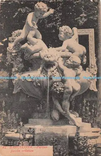 R407612 Barcelona Parque Jarron artisto Postkarte