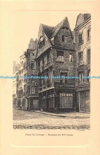 R407640 Place du Change Maisons du XV siecle Collection Perrin