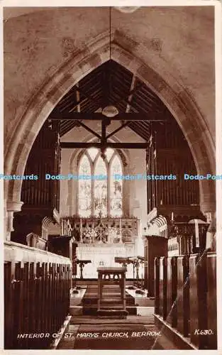 R407920 Berrow Interior of St Mary Church Valentine RP