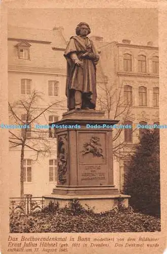 R407940 Das Beethovendenkmal in Bonn modelliert von dem Bildhauer Ernst Julius H