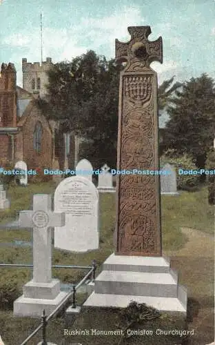 R404788 Ruskins Monument Coniston Churchyard Fine Art Postkarten Christlicher Roman