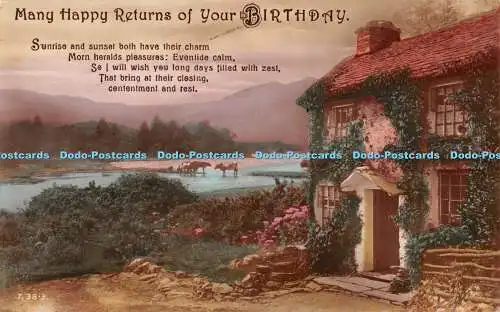 R405079 Viele Happy Returns of Your Birthday Rotary Photo Rajar Bromid Card