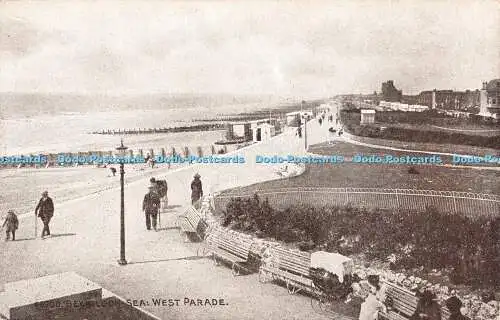 R405185 Bexhill on Sea West Parade Photochrom Sepiatone Series