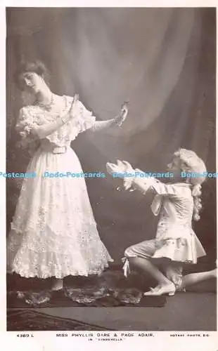 R406721 4369 L Miss Phyllis Dare and Page Adair in Cinderella Rotary Photo