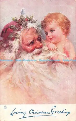 R406825 Liebevolle Weihnachtsgrüße Tuck Oilette Weihnachts Postkarte 1822