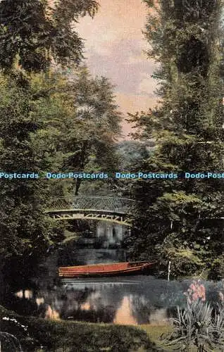 R406921 Unbekannter Ort Fluss Boot Kleine Brücke Landschaft Dr Trenkler Ser 218 6