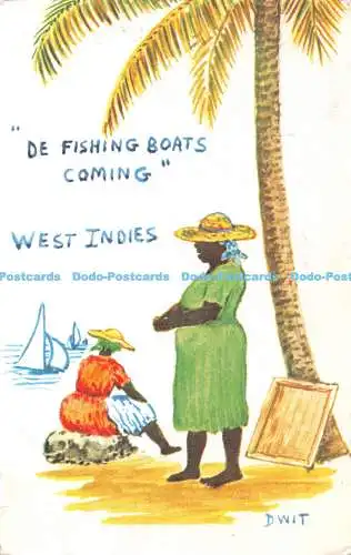 R408311 De Fischerboote kommen Westindien Postkarte 1970