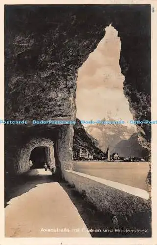 R408336 Axenstrasse mit Fluelen und Bristenstock Photoglob 1925